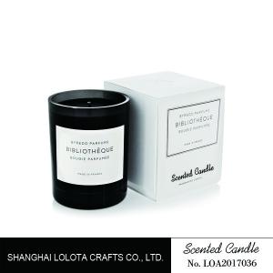 Quality Black Painting Glass Jar Home Scented Candles With Exquisite Folding Box wholesale