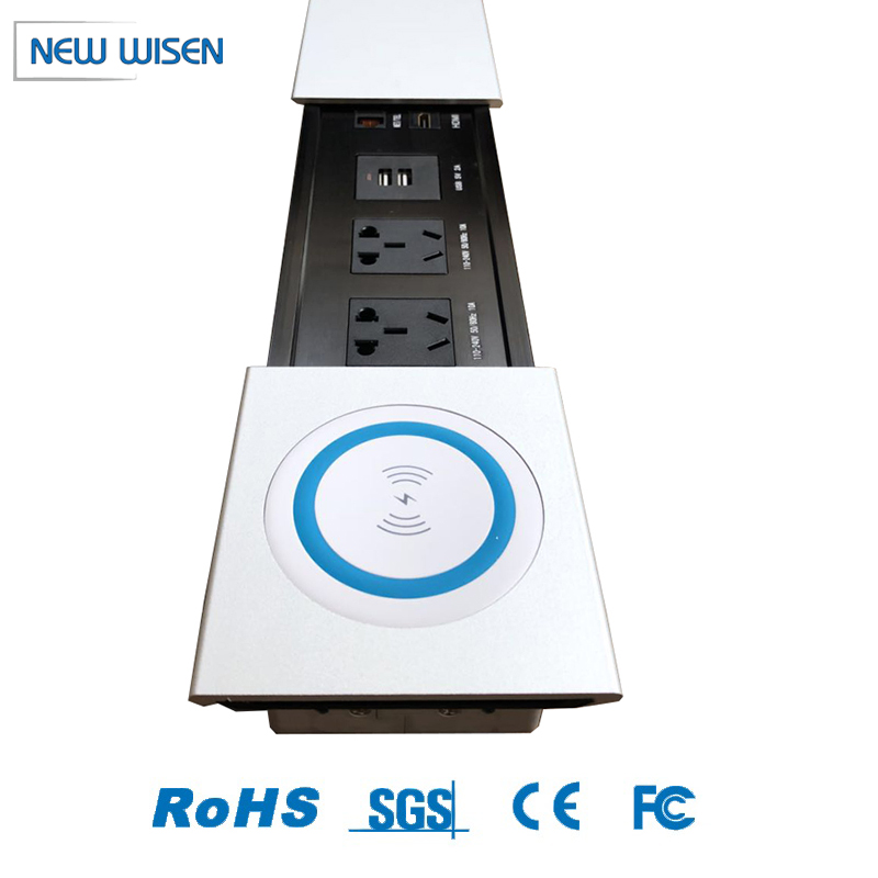 10A Desktop Power Sliding Socket Multimedia Electrical Outlet Box