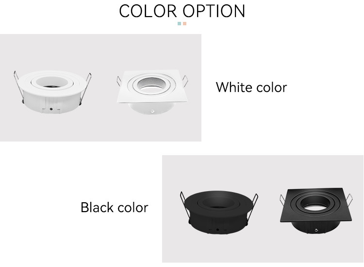 IP20 Renewable MR16 Downlight Housing Tilted Cutout 82mm Downlight Enclosure
