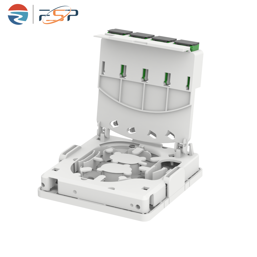 Indoor FTTX 4 Cores Plastic Fiber Optic Faceplate Socket Panel with SC Connector Type