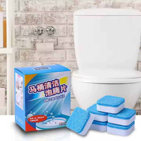 12 Tablets/Box Disposable Toilet Cleaning Effervescent Tablets Solid Fragrance