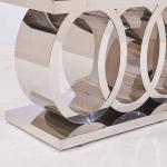 180x90x76cm 8 Seater Marble Dining Table Stainless Steel gold color