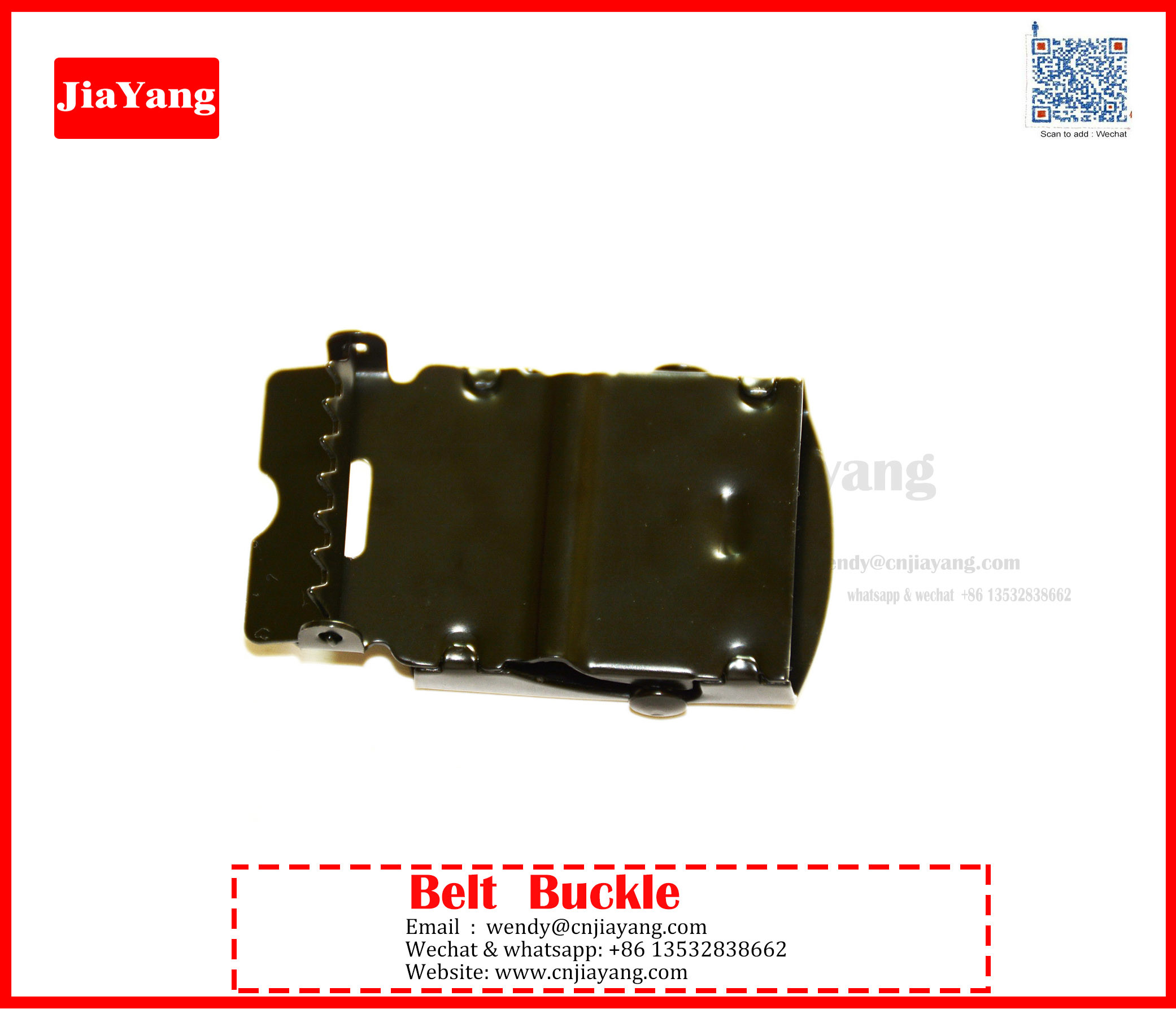 matt black coated metal clip belt buckle