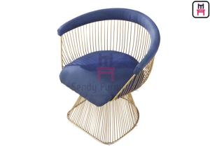 Quality Warren Platner Stainless Steel Chairs Replica Classic With Fabric &amp; Leather Cushion wholesale
