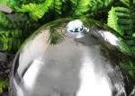 70cm Metal Garden Ornaments Stainless Steel Sphere Water Feature With LED Lights