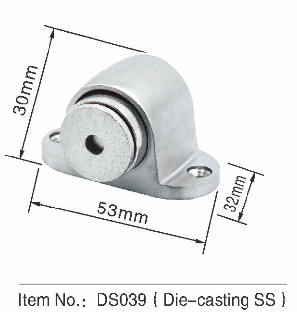 Zinc Alloy Interior Magnetic Door Stop Floor Mounted Magnetic Door Holder