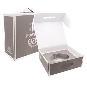 Quality White Cardboard Fedora Hat Shipping Box Luxury Packaging With Ribbon Handle wholesale