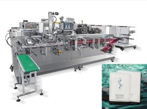 Quality Horizontal Type Automatic Facial Mask Making Machine 60packs/Min Nonwoven wholesale