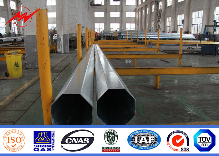 Q345 12m Height Steel Power Pole , Steel Electric Pole Hot Dip Galvanization