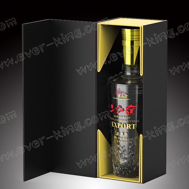 OEM Single Bottle Box Foil Logo Cardboard Pack Wine Gift