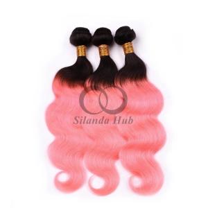 Quality #T1B/Pink Body Wave Remy Human Hair Bundles Sew In Weave Bundles Brazilian Bundle Deals wholesale