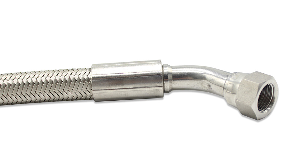 ID 3/8" DN10 Flexible SS Braided PTFE Hose Convoluted PTFE