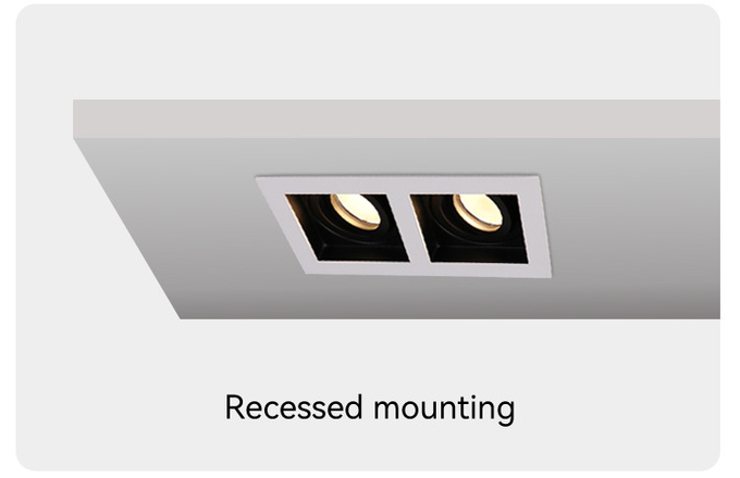 Dual-head GU10 MR16 Commercial Adjustable Recessed Spotlight Downlight Frame
