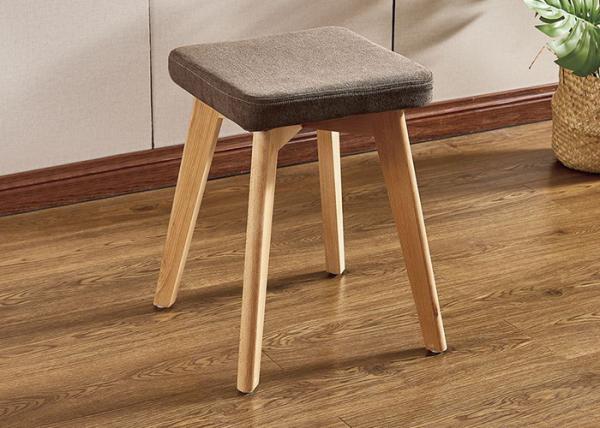 Upholstered Footrest Modern Dressing Stool , Grey Velvet Stool For Dressing