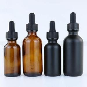 Quality 15ml 30ml 60ml 120ml 2oz Glass Amber Essential Oil Bottle Blue Glass Boston Dropper Bottle for Essential Boston Bottle wholesale
