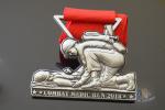 Custom 3D Race Running Awards With 864*38mm Red Ribbon Personalized