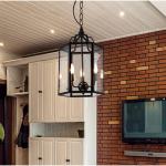 Vintage Led Candle Chandelier Black Candlesticks Bird Cages Living Rroom Loft