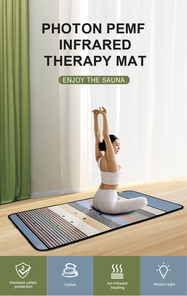 2023 Infrared Light Therapy Chakra PEMF Mat 80*190cm Size and 5-60 Minutes Time Setting