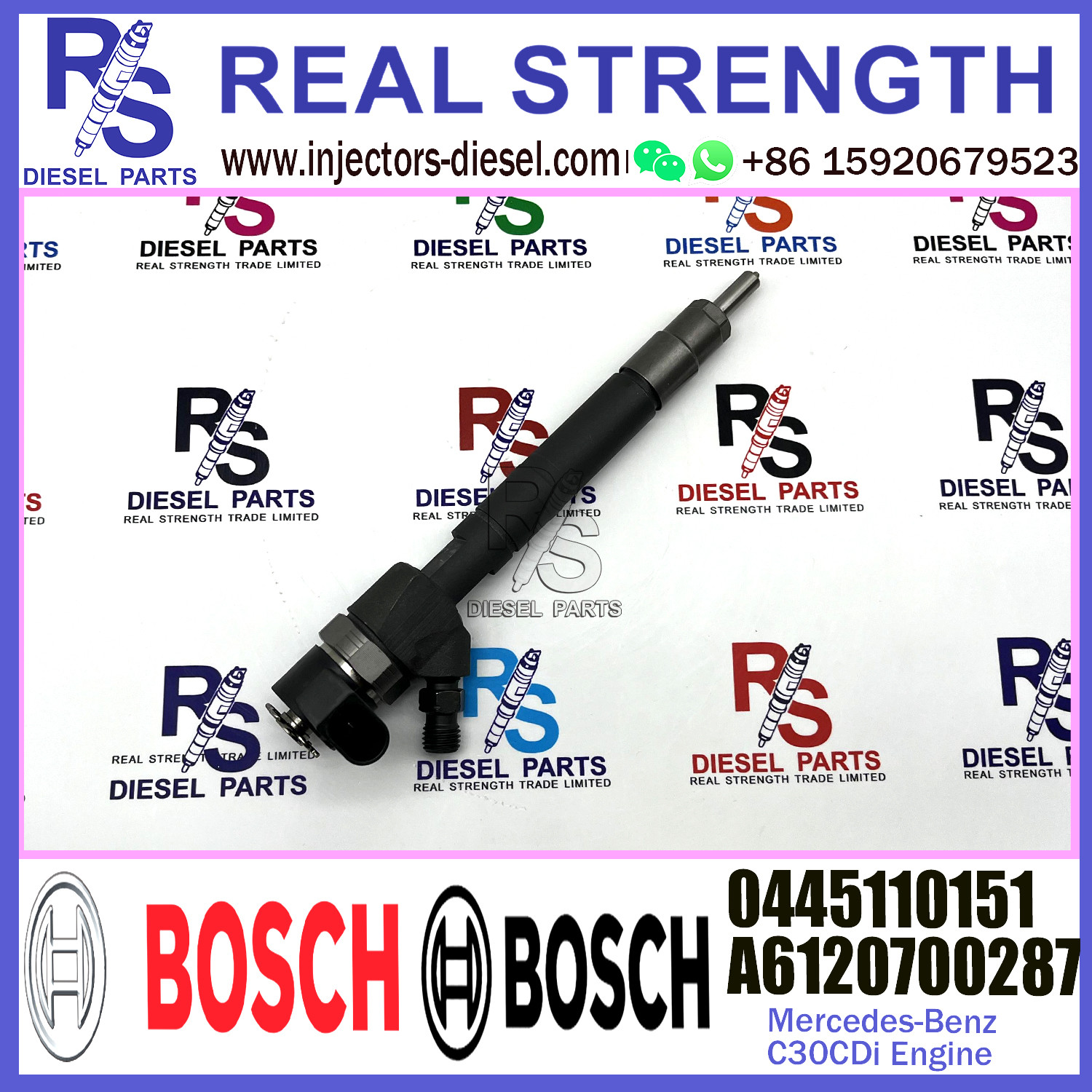 Diesel Fuel Common Rail Injector 0445110151 A6120700287 0445110152 For Mercedes-Benz C30CDi Engine