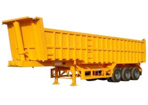China Yellow Q345B Tipper Truck Trailer Heavy Duty 3 Axles 45 Cubic Tipper Trucks on sale