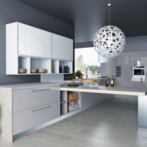 Quality Blum Hardware and Veneer Finish YALIG Smart Wood Shaker Kitchen Cabinet for Apartment wholesale