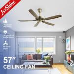 57 Inch Farmhouse Low Profile Dc Motor Ceiling Fan With Remote Control