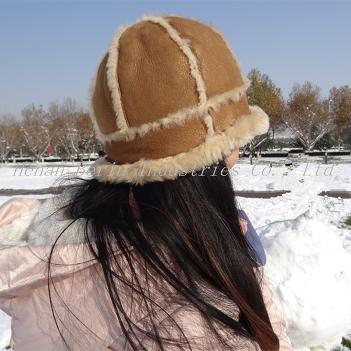 Merino Sheepskin Ladies Hat Soft Fashion Real Shearing Double Face For Unisex