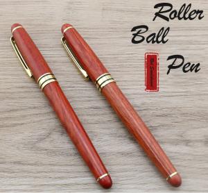 Quality Red Sandalwood Luxury Roller Ball Pen 0.5mm Business Roller Pen With Gold Accessories wholesale