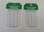 Emergency Shower And Eyewash Test Record Tag 4 In. X 7 In. 2 Side Vinyl