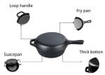 3.2Quart Cast Iron Skillet Pan Casserole 2 in 1 For Camping And Outdoor Cooking