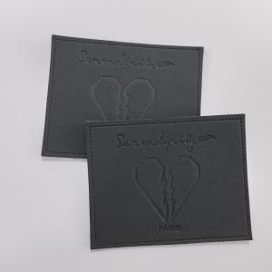 Quality Custom Embossed Leather Patches , PU Leather Labels Fashionable Design wholesale