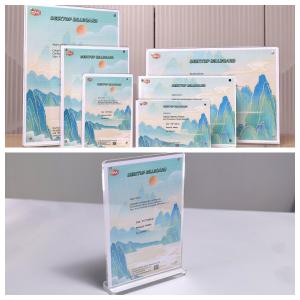Quality A4 Horizontal Desktop T Shape Magnetic Acrylic Sign Holder wholesale