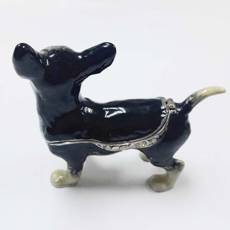 Custom metal dog shaped vintage jewelry box for promotional gift