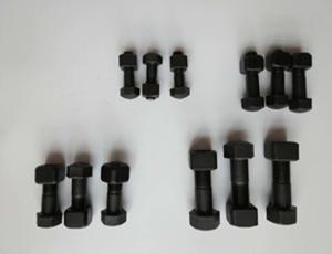 Quality Bulldozer / Excavator Track Shoe Bolts And Nuts 4F3653 High Hardness Black Color wholesale