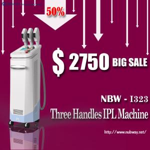 Quality effective and painless 3 handles IPL beauty hair removal machine wholesale