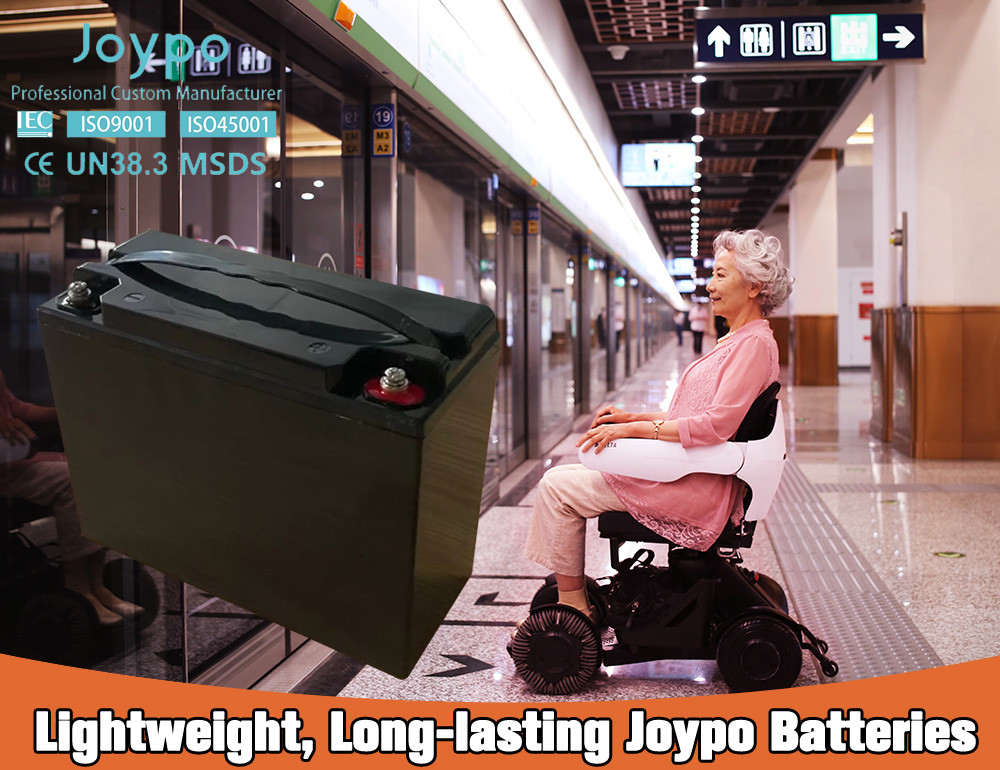 Lithium Wheelchair Battery 12V 10Ah Light Weight Deep Cycle For Electric Power Chair