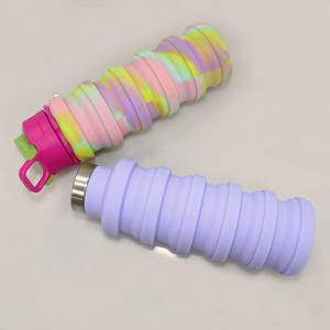 Quality BPA Free Collapsible Silicone Water Bottle For Outdoor Sport 500ml Capacity wholesale