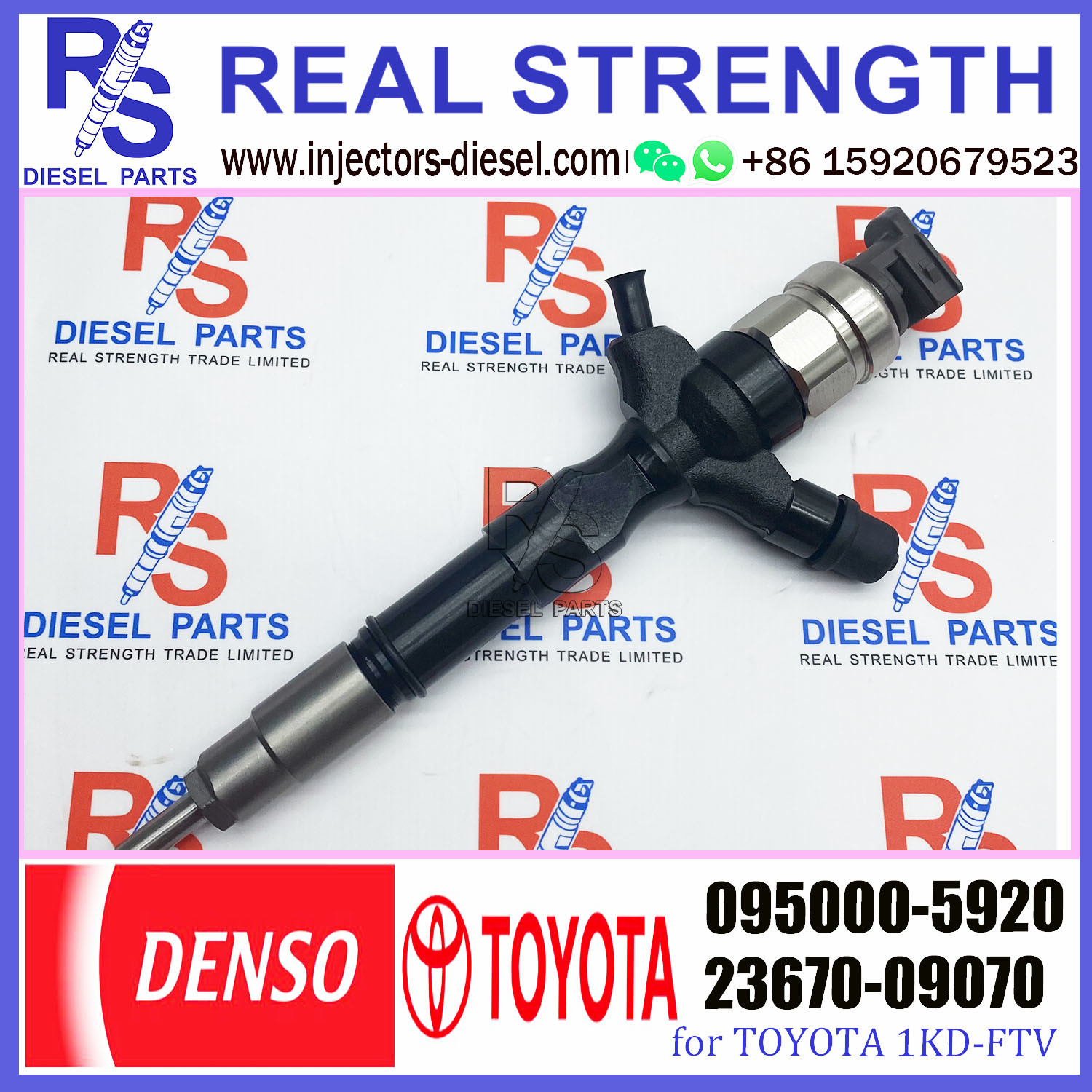 Common Rail Injector 23670-30110 095000-6180 095000-5920 for Diesel Engine 1KD-FTV