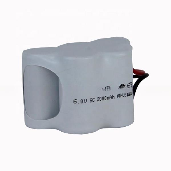 6v SC 2000mah NiCd High Temperature Rechargeable Battery Pack For 0.2C Discharge
