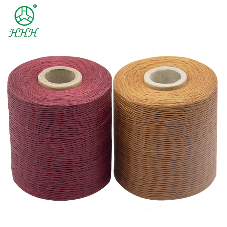 High Tenacity 100% Polyester Yarn Flat Waxed Braided Thread 0.8mm 1mm Waterproof Black
