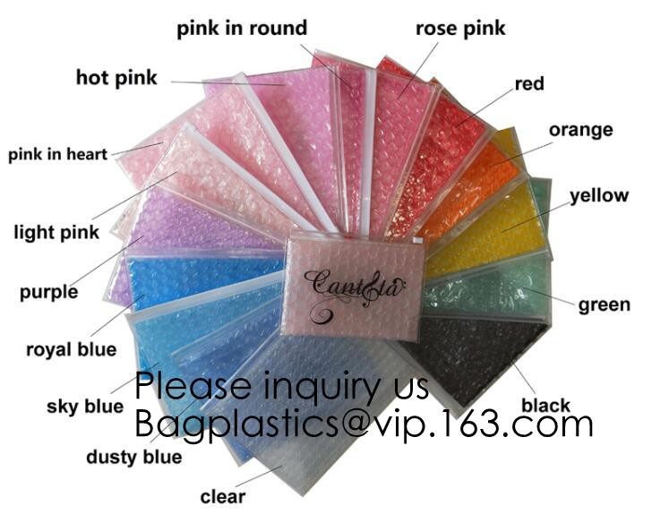 Colored PVC Film Bubble Bag/Special PVC k Bubble Bag/New Material Bubble Mailer With Zipper, bagease, bagplastics