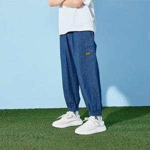 Quality Windproof Pleated 0.7M To 1.2M Boy Denim Pants 90% Cotton 10% Polyester wholesale
