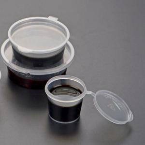 Quality 27ml, 30ml, 45ml, 74ml Seasoning box Plastic Disposable Clear BOX Round cup with lid wholesale