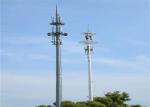 60m Silver Radio Antenna Tower Q235B / Q345B Steel Max 250 Km / H Speed