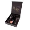 Buy cheap bespoke one bottle wine and two glasses hinged paper box luxury wine box with from wholesalers