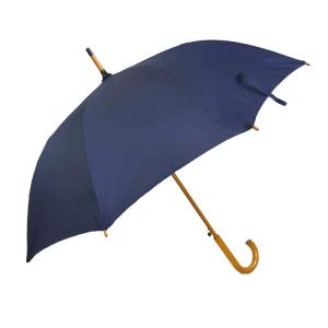 Quality Straight Business Pongee Wooden Handle Umbrella With Logo Printing wholesale