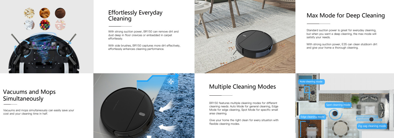 Auto Charging Station Random Robotic Mop Vacuum Cleaner 1400pa Suction