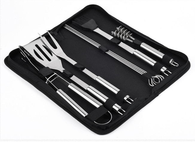 Wholesale Barbecue Tool Roll Bag 10PCS BBQ TOOL For Outdoor Tool