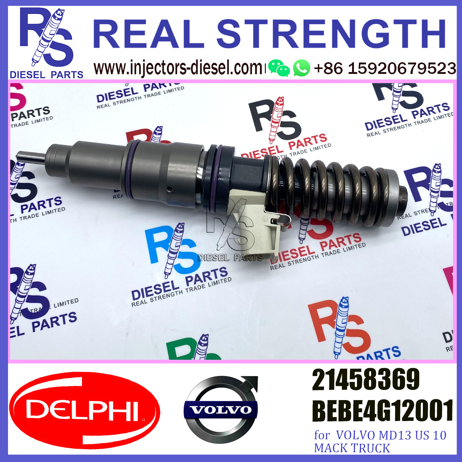 DELPHI 4pin injector 21458369 BEBE4G12001 Diesel pump Injector V-O-L-V 21458369 BEBE4G12001 E3.4 for V-O-L-V MD13 US 10