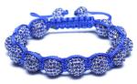 Adjustable Shamballa Bracelet, Blue Rhinestone Ball